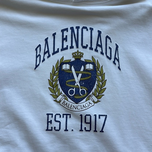 Balenciaga EST 1917 College Wide Fit Hoodie Unisex - Picture 14 of 16